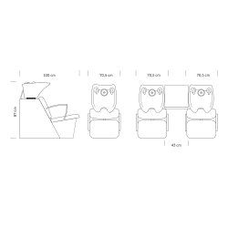 Sage Professionel Frisrvask med stol - Sort