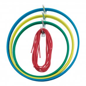 Opbevaringsophng til hulahopringe og sjippetov