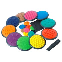 Sanse- og oplevelsesdiske - 20 dele med fin og grov struktur