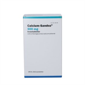 Calcium-Sandoz 500 mg - 100 brusetabletter