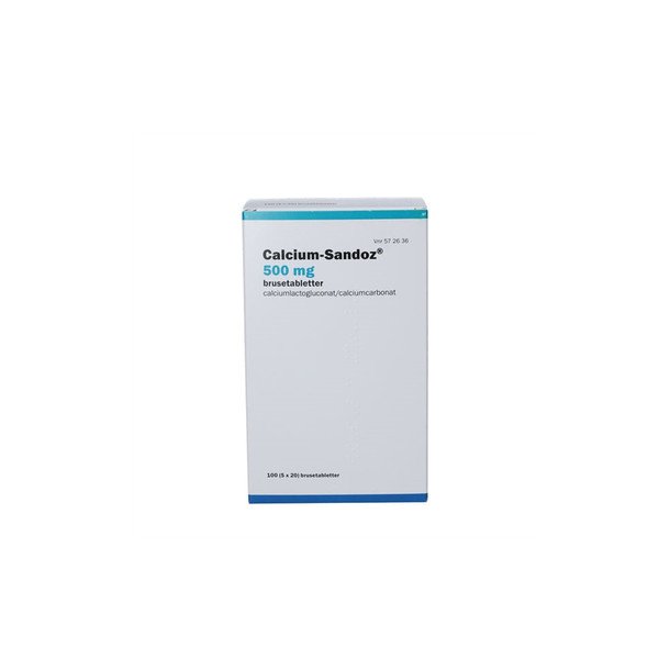 Calcium-Sandoz 500 mg - 100 brusetabletter