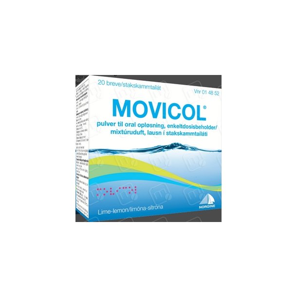 Movicol afd.pulver lemon/lime - 20 stk. 