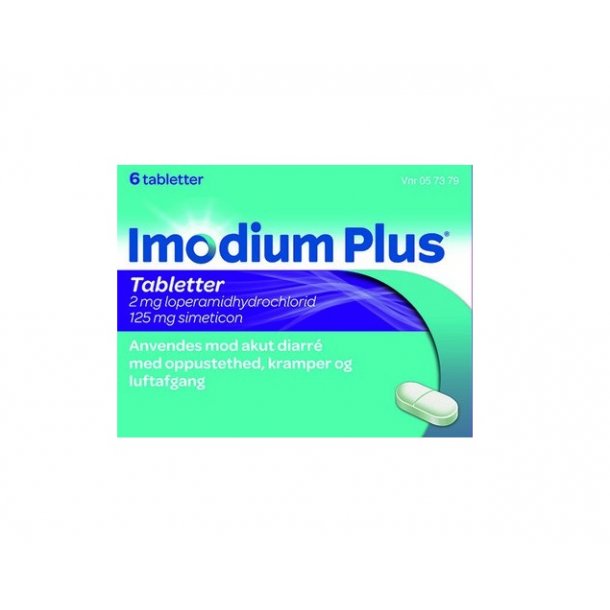 Imodium Plus - 2 mg + 125 mg. - 6 stk