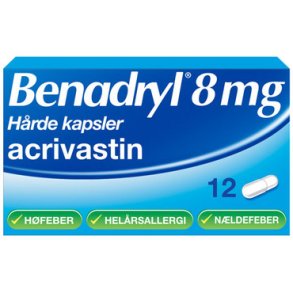 Benadryl 8 mg. - Mod allergi - 12 Kapsler