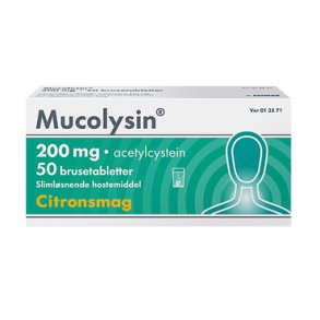 Mucolysin Citron Sliml�sende Hostemiddel 200 mg - 50 brusetab 