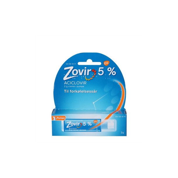 Zovir Creme 5% med pumpe - 2 g.