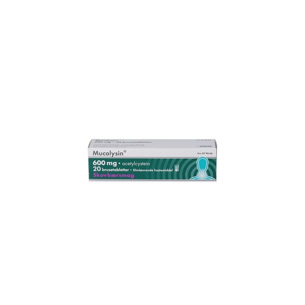 Mucolysin Skovbr Slimlsende Hostemiddel 600 mg. - 20 brustab