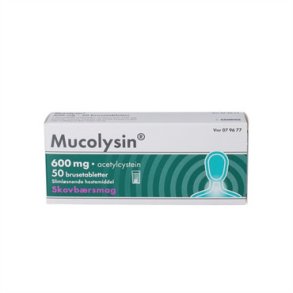 Mucolysin Skovbr Slimlsende Hostemiddel 600 mg. - 50 brustab