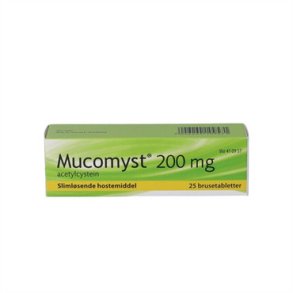 Mucomyst slimlsende hostemiddel 200 mg. - 25 brusetab.