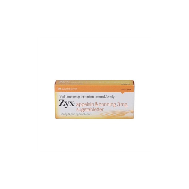 Zyx sugetabletter appelsin & honning 3 mg - 20 stk.