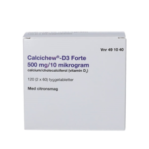 Calcichew-D3 Forte 500 mg+10 m - 120 stk.