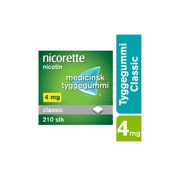 Nicorette Tyggegummi Classic 4 mg. - 210 stk