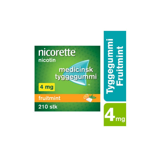 Nicorette Tyggegummi Fruitmint 4 mg. - 210 stk. 