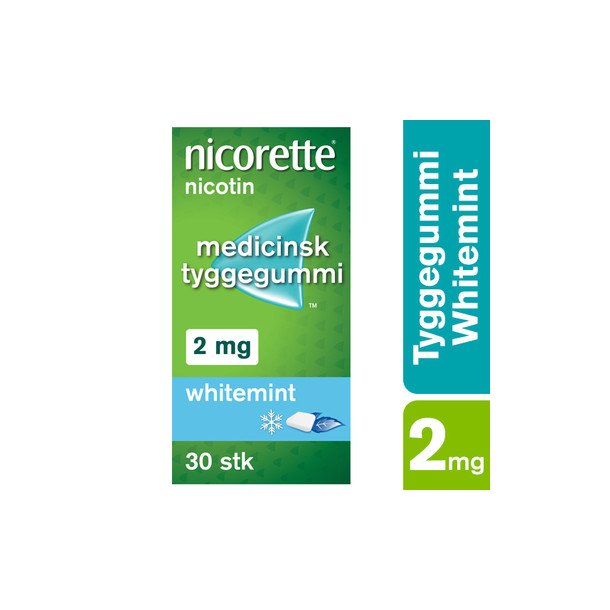 Nicorette Tyggegummi Whitemint 2 mg. - 30 stk.