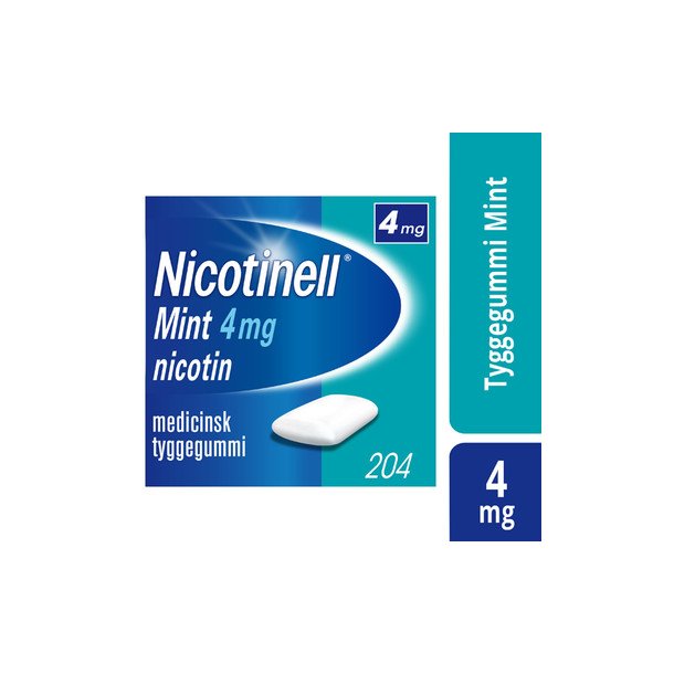 Nicotinell tyggegummi Mint, 4 mg. - 204 stk.