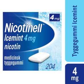 Nicotinell Tyggegummi, Icemint 4 mg. - 204 stk.