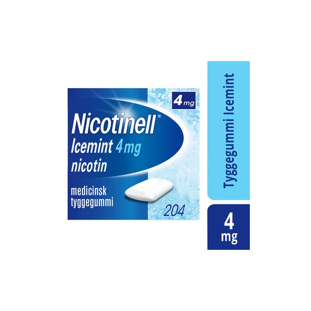 Nicotinell Tyggegummi, Icemint 4 mg. - 204 stk.