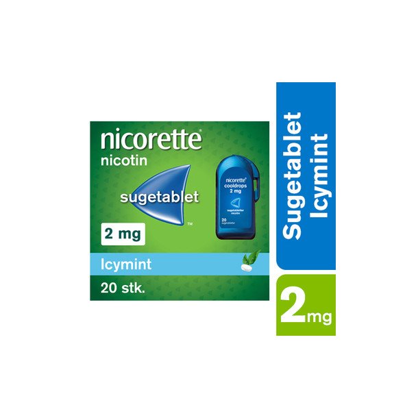 Nicorette Sugetabletter Cooldrops 2 mg. - 20 stk. 