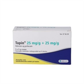 Tapin creme 2,5% + 2,5% - 5 x 5 g + 12 plastre