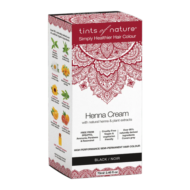 Henna Cream, Tints of nature Black - 70 ml.