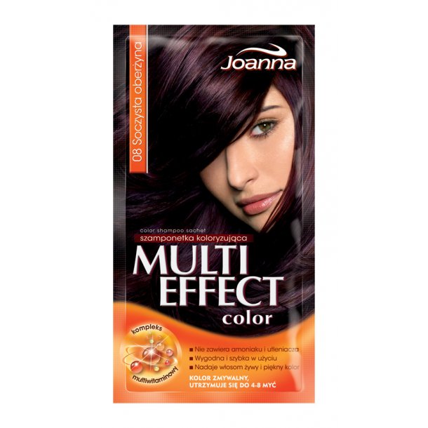 Joanna Multi Effect Instant Shampoo Color - Skyllefarve - 5 stk. 08 - Juicy Eggplant