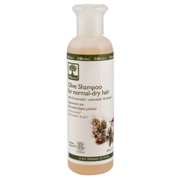 Bioselect Oliven Shampoo til normalt/trt Hr - 200 ml.