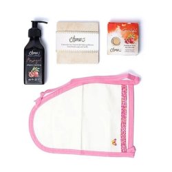 Ottoman Granatble Hammam-gavest med Sbe, olie, kese og sbeskl