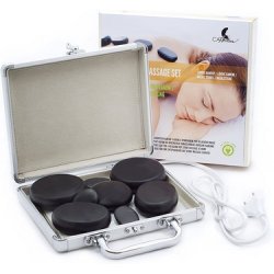 Hot Stone Massagest med varmekuffert og 8 sten
