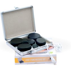 Hot Stone Massagest med varmekuffert og 8 sten