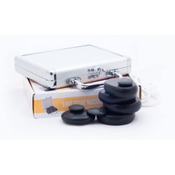 Hot Stone Massagest med varmekuffert og 8 sten