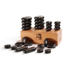 Delux Hot stone st til fodmassage m. 30 basaltsten