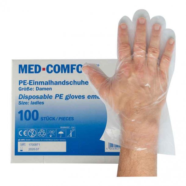 MED COMFORT Engangshandsker Dame Str. M - 100 stk.