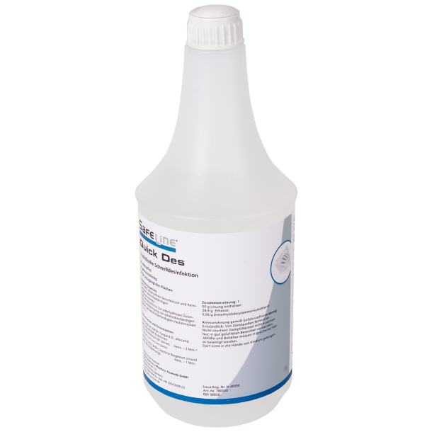 Safeline Quick Des - Alkoholisk hurtigtvirkende desinfektionsmiddel - 1 L.