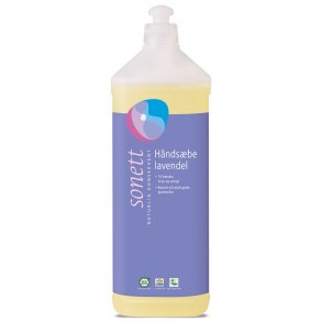 Sonett Flydende Håndsæbe Lavendel, Økologisk - 1 liter