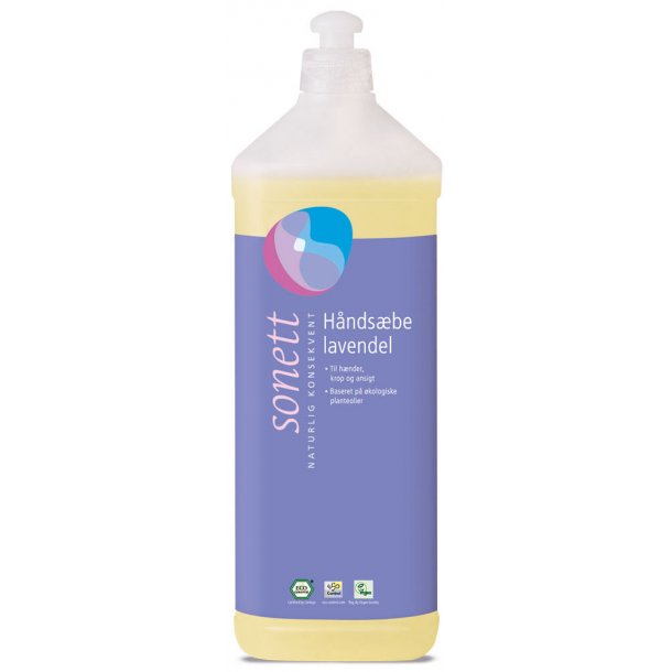 Sonett Flydende Hndsbe Lavendel, kologisk - 1 liter