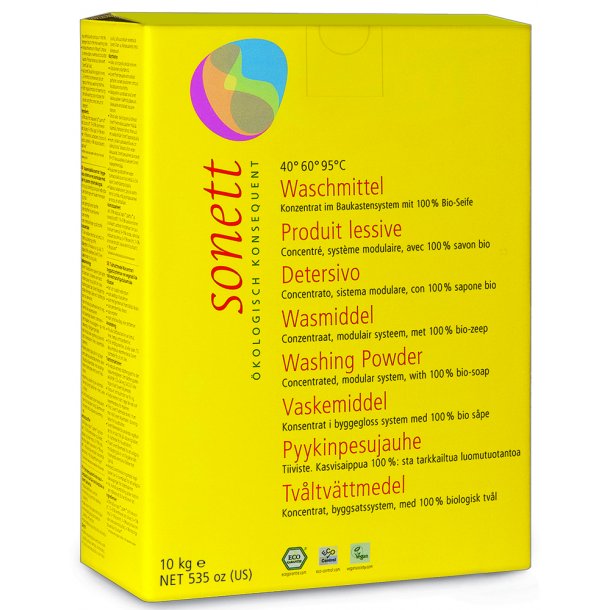 Sonett Vaskepulver, kologisk - 10 kg.