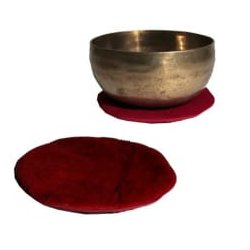 Flad, rund pude til klangsk�le 20 cm. - Sort