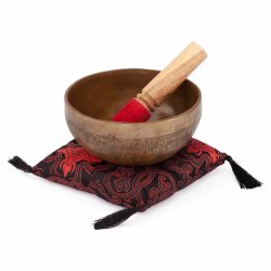 Bodhi Tibetansk hndlavet Klangskl med Skriftstegn indgraveret -  14 cm.