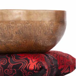 Bodhi Tibetansk hndlavet Klangskl med Skriftstegn indgraveret -  14 cm.