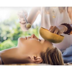 Tibetansk Klangskl til hovedomrdet - Rund -  12 cm.