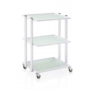 Premium 200 Rulle- og arbejdsbord med glashylder