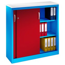 Arkivskab med skydelger og ls (Fs i flere farver) - 120 x 120 x 50 cm.