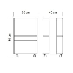 Trolly Natural Spa Rullebord med hylder - Neutral