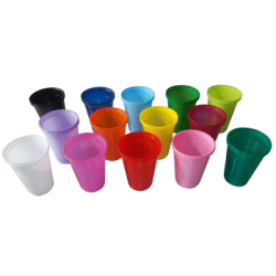 Engangskopper/Engangskrus med afrundet kant - Ensfarvet - 3.000 stk.