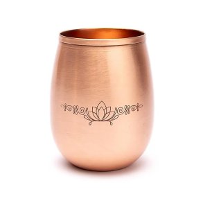 Kobber drikkekop, Lotus - 2 stk.