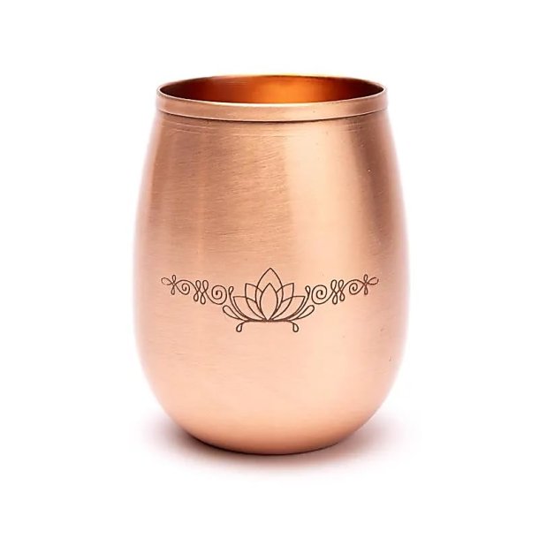 Kobber drikkekop, Lotus - 2 stk.