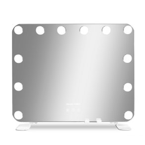 Gillian Jones Makeup-artist spejl med 12 LED p�rer og smartphone holder - Hvid