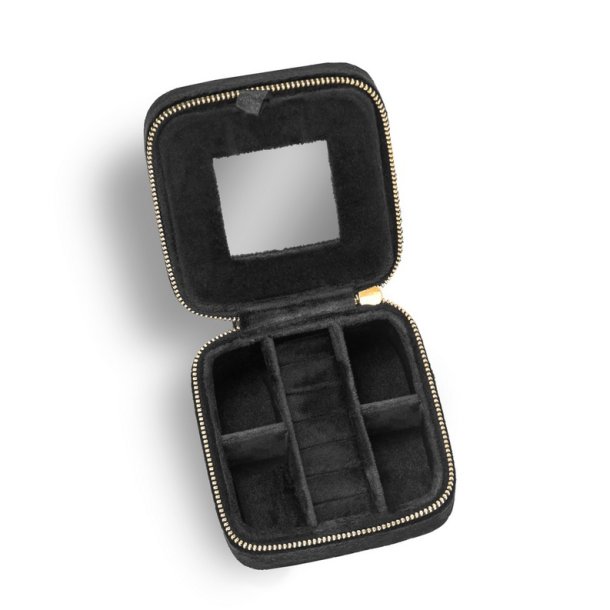 Gillian Jones Smykkeskrin m. 4 sm rum - Sort velour