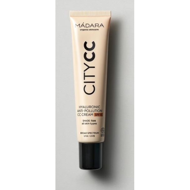 Madara Organic Skincare, CITY CC Hyaluronic Antipollution Cream SPF15 Tan - 40 ml.