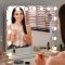 Hollywood Makeup-artist spejl med 15 LED prer og plads til Smartphone - Hvid